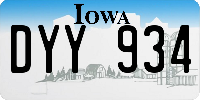 IA license plate DYY934