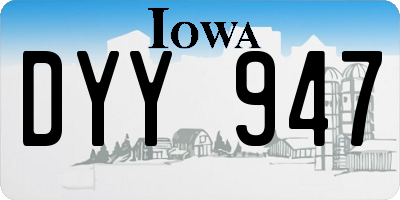 IA license plate DYY947