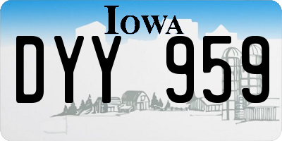 IA license plate DYY959