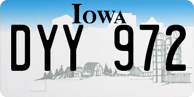 IA license plate DYY972