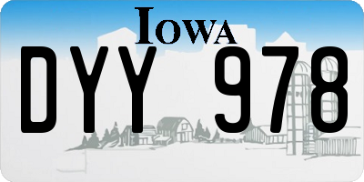 IA license plate DYY978