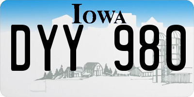 IA license plate DYY980