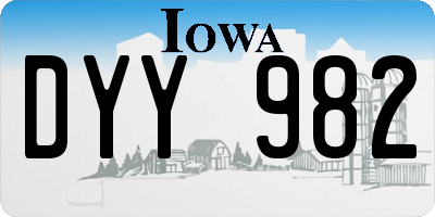 IA license plate DYY982