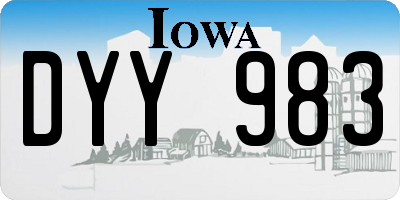 IA license plate DYY983