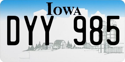 IA license plate DYY985