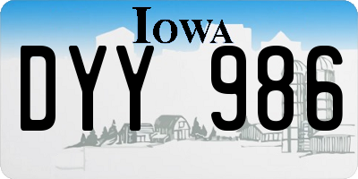 IA license plate DYY986