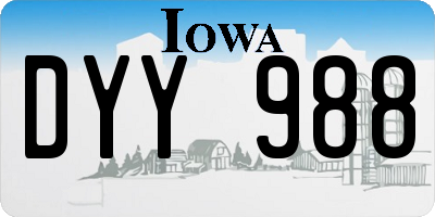 IA license plate DYY988