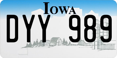 IA license plate DYY989