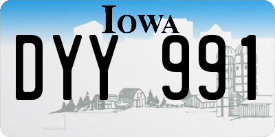 IA license plate DYY991