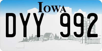 IA license plate DYY992