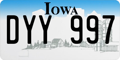 IA license plate DYY997