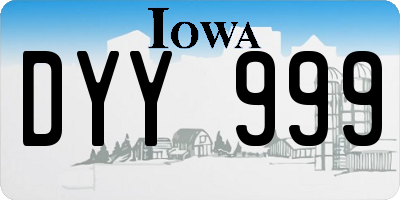 IA license plate DYY999