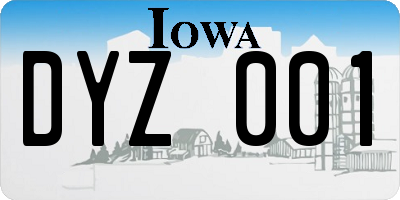 IA license plate DYZ001