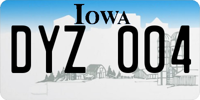 IA license plate DYZ004