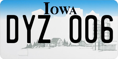 IA license plate DYZ006