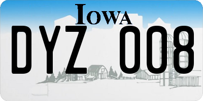 IA license plate DYZ008