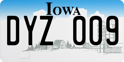 IA license plate DYZ009