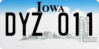 IA license plate DYZ011