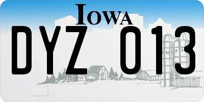 IA license plate DYZ013