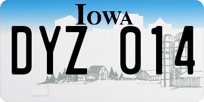 IA license plate DYZ014