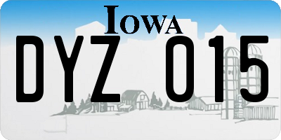 IA license plate DYZ015