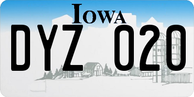 IA license plate DYZ020