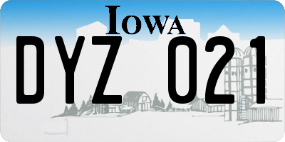 IA license plate DYZ021