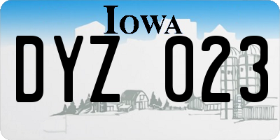 IA license plate DYZ023