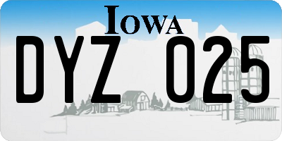 IA license plate DYZ025