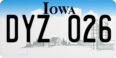 IA license plate DYZ026
