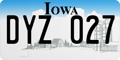 IA license plate DYZ027