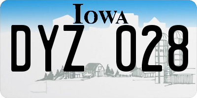 IA license plate DYZ028