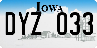 IA license plate DYZ033