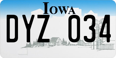 IA license plate DYZ034