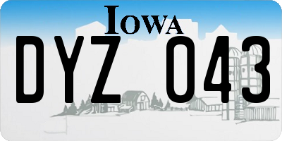 IA license plate DYZ043