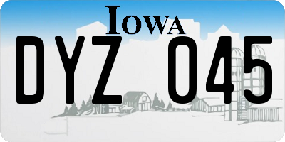 IA license plate DYZ045