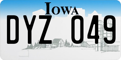 IA license plate DYZ049