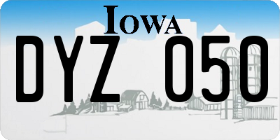 IA license plate DYZ050