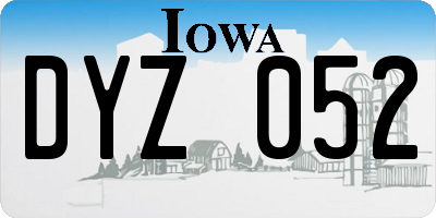 IA license plate DYZ052