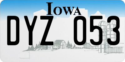 IA license plate DYZ053