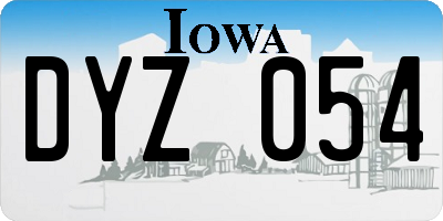 IA license plate DYZ054