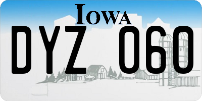 IA license plate DYZ060