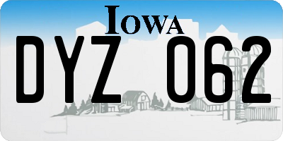 IA license plate DYZ062