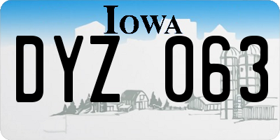 IA license plate DYZ063