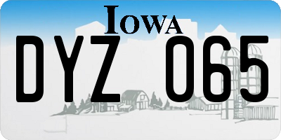 IA license plate DYZ065