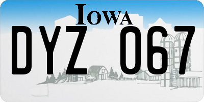 IA license plate DYZ067