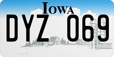 IA license plate DYZ069