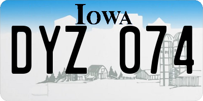 IA license plate DYZ074