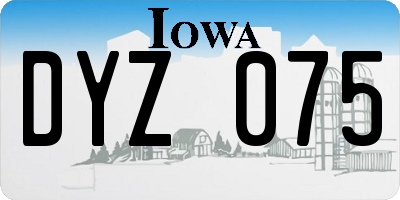 IA license plate DYZ075