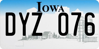 IA license plate DYZ076